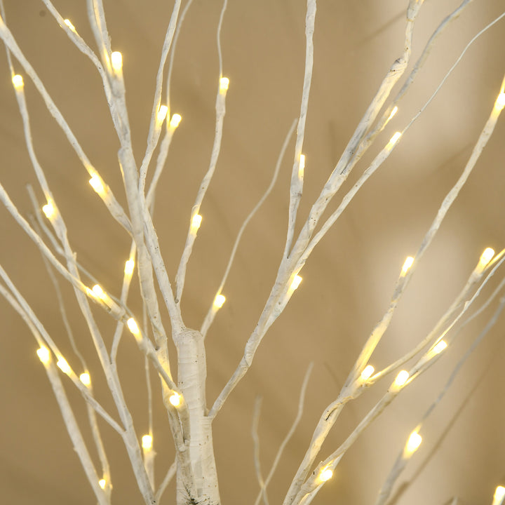 5ft Artificial White Birch Tree Light with 96 Warm White Pre-Lit LED Light for Indoor and Covered Outdoor Use