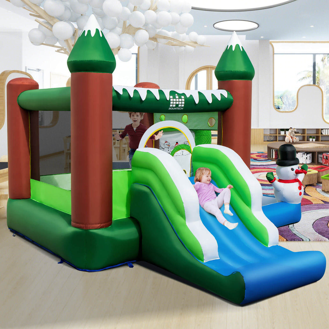 Winter Themed Inflatable Bounce House with 680W Blower