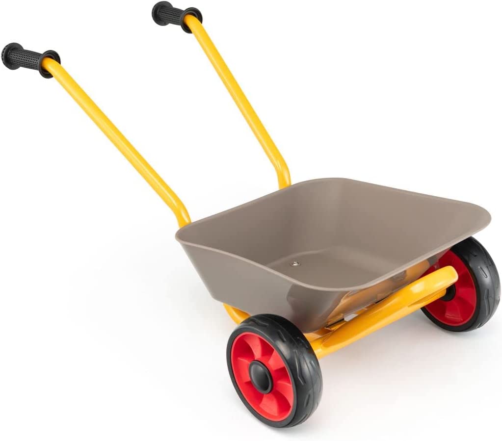 Kids Metal Wheelbarrow with Anti-slip Handles