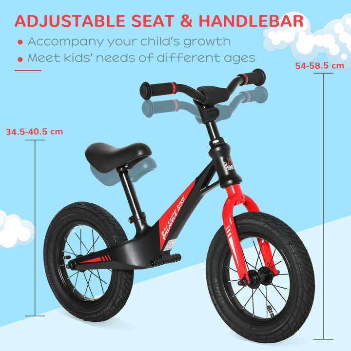 Kids Balance Bike, Adjustable Handlebar, Padded Seat, for 3-6 Years Old, Black