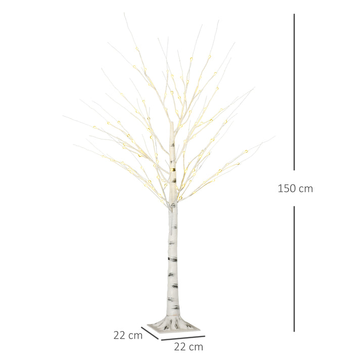 5ft Artificial White Birch Tree Light with 96 Warm White Pre-Lit LED Light for Indoor and Covered Outdoor Use