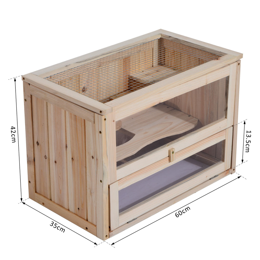 Wooden Hamster Cage Small Animal House Pets at Home, 60 x 35 x 42 cm