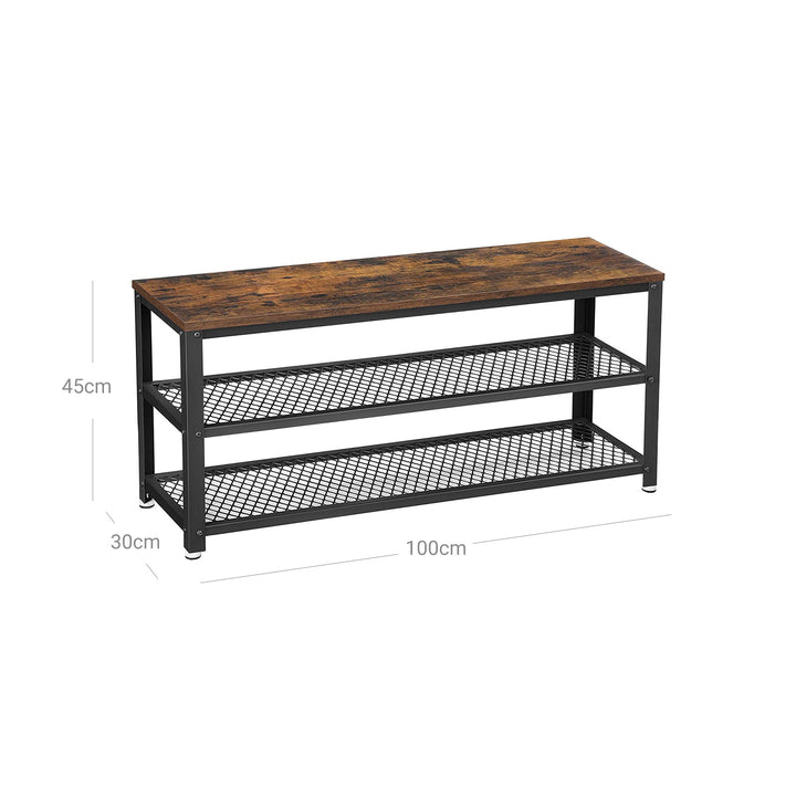 Shoe Bench Shoe Rack with 2 Shelves