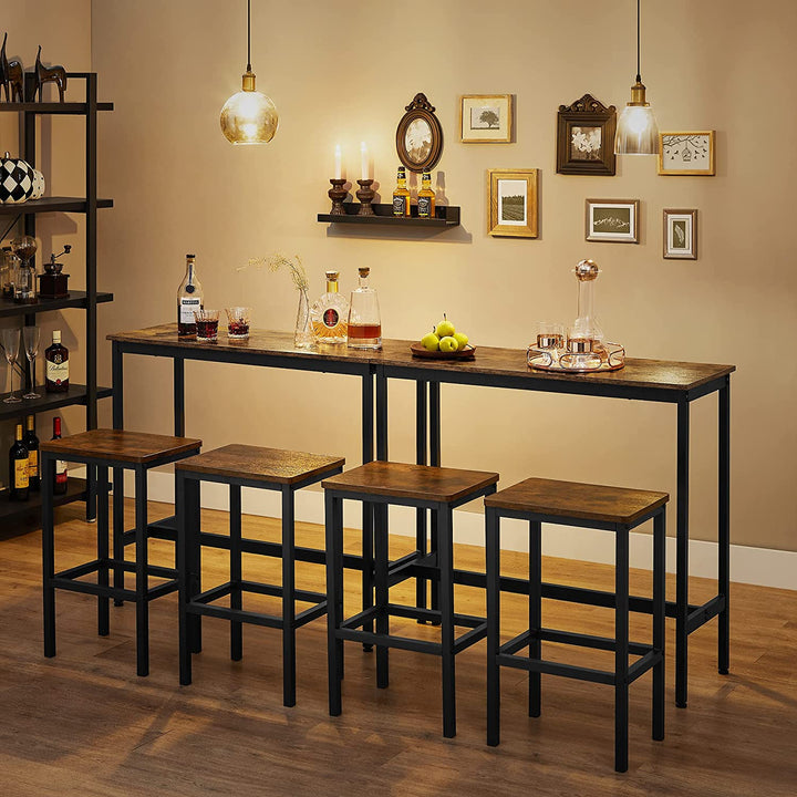 Industrial Bar Table with Stools for Kitchen & Dining