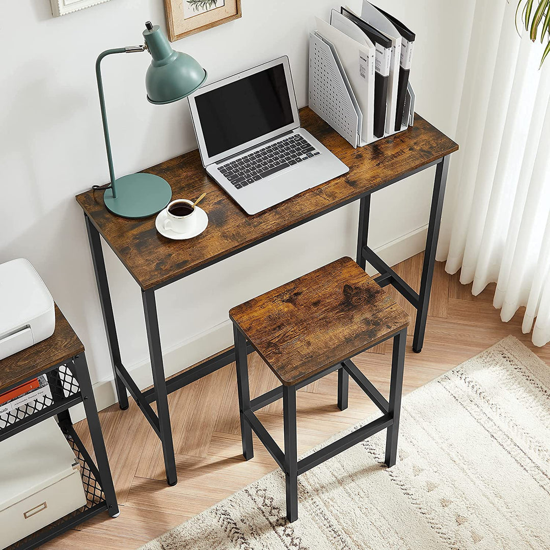 Industrial Bar Table with Stools for Kitchen & Dining