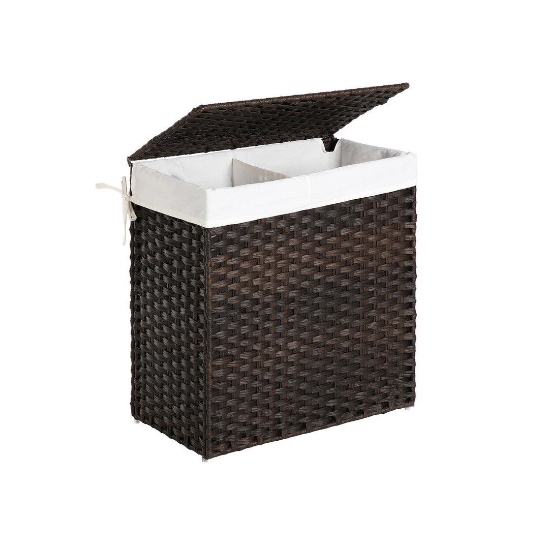 Handwoven Divided Clothes Hamper