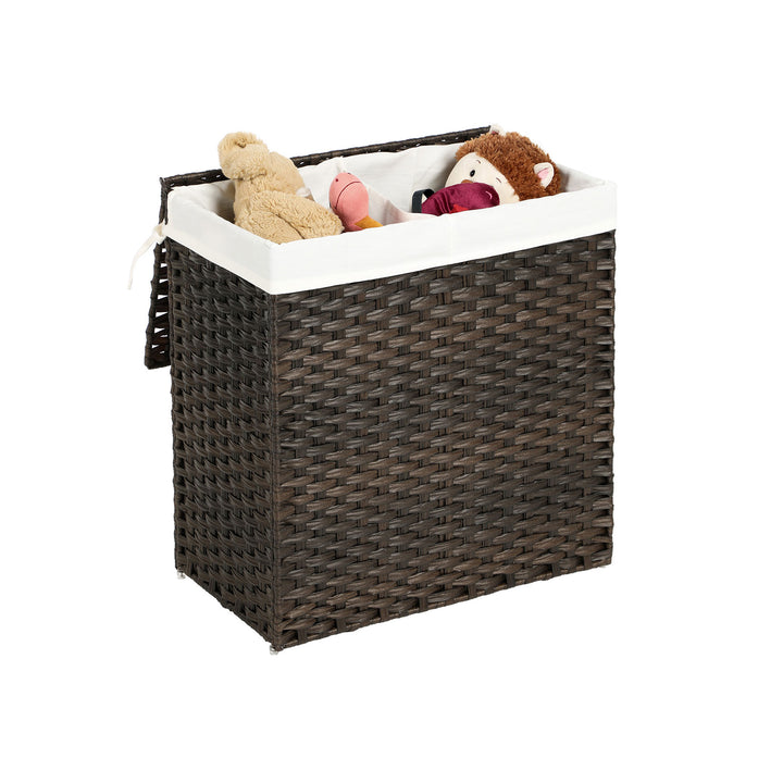 Handwoven Divided Clothes Hamper
