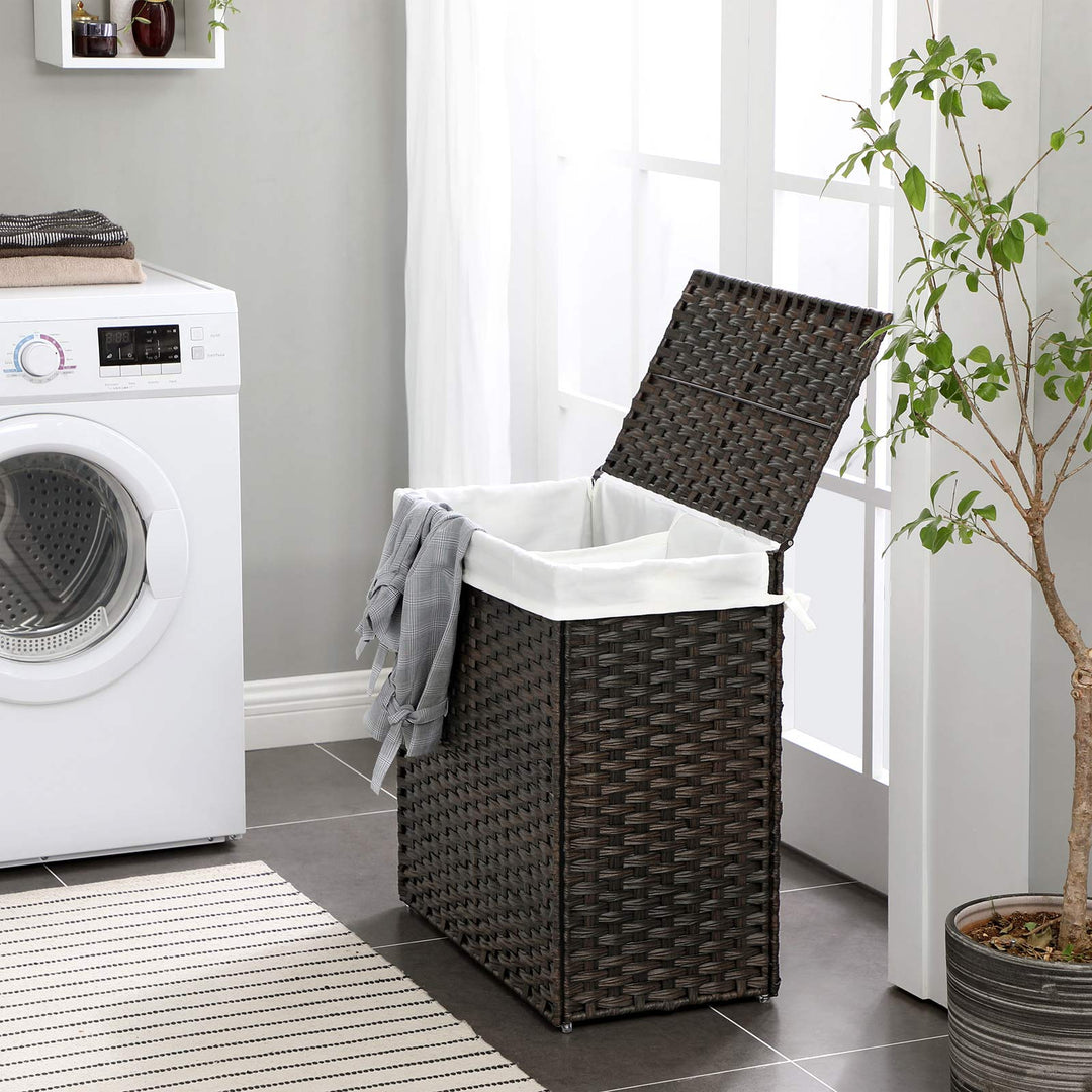 Handwoven Divided Clothes Hamper