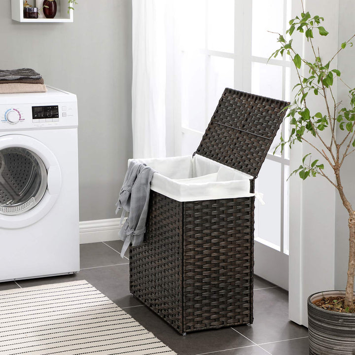Handwoven Divided Clothes Hamper