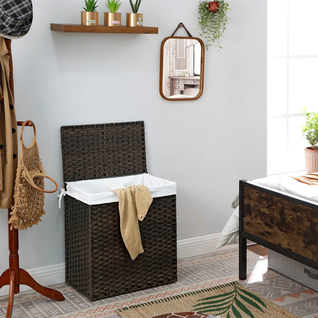 Handwoven Divided Clothes Hamper