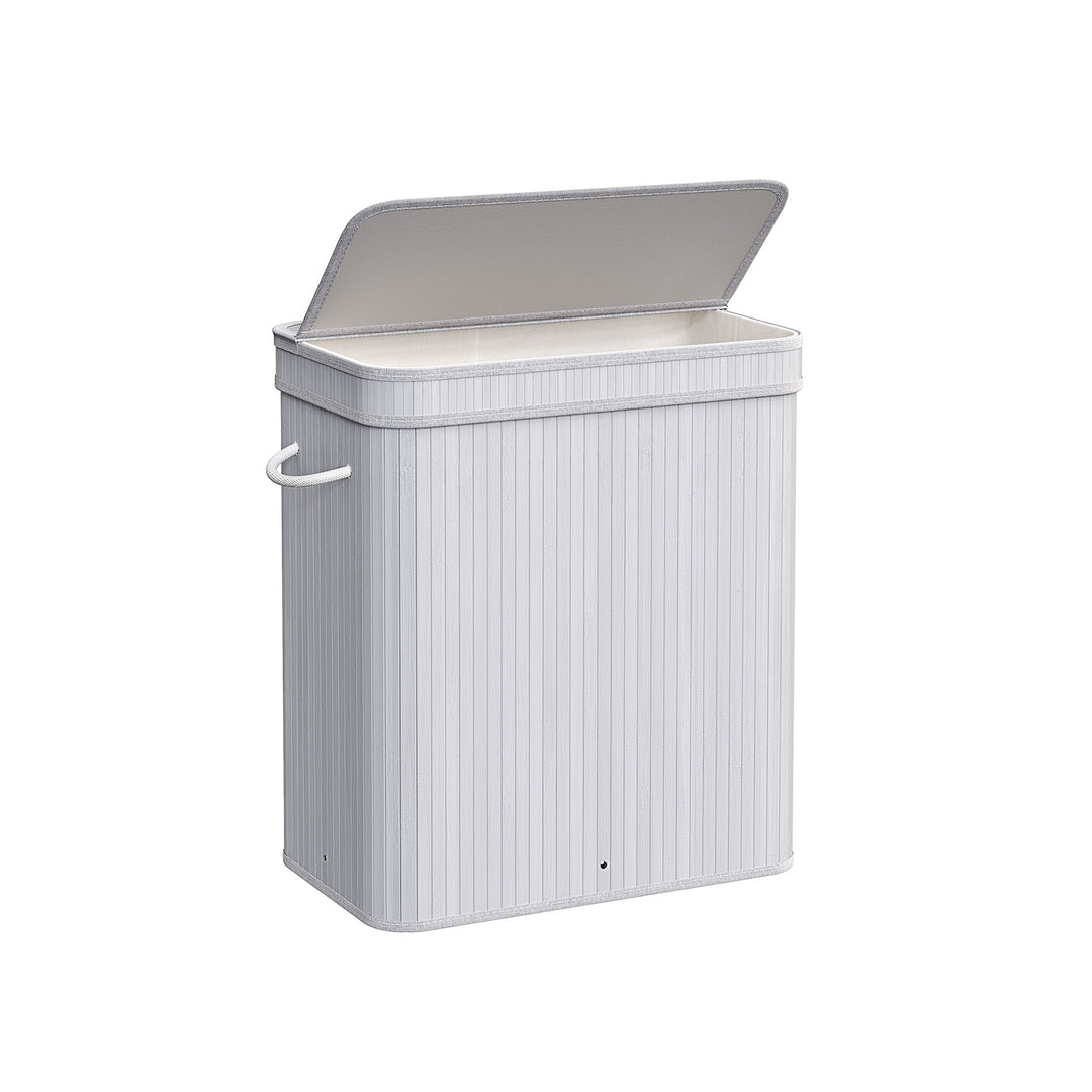 Laundry Hamper with Lid and Handles- Grey