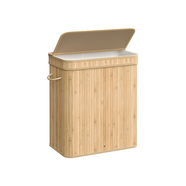 Bamboo Laundry Basket with Lid and Handles