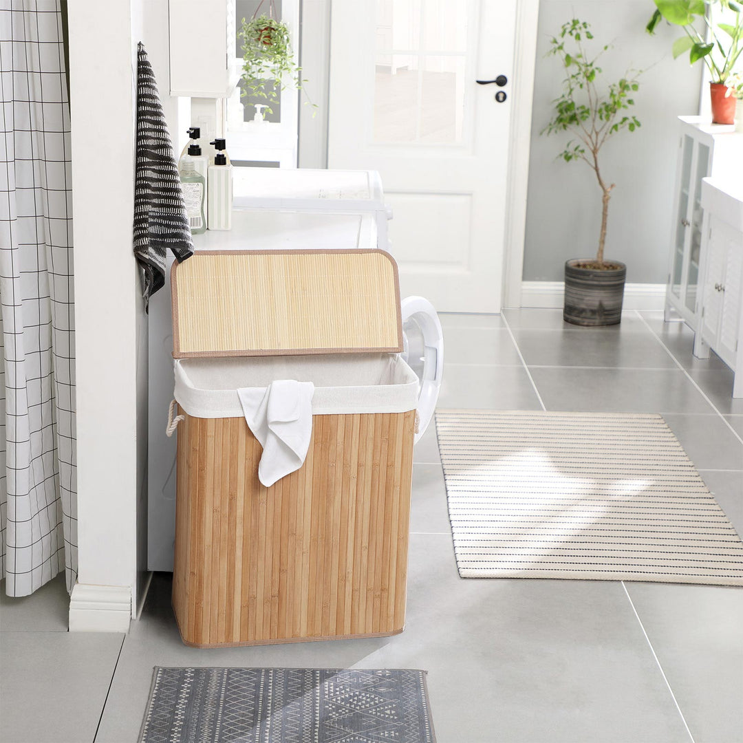 Bamboo Laundry Hamper with Removable Lid