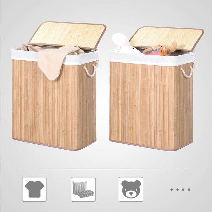 Bamboo Laundry Hamper with Removable Lid