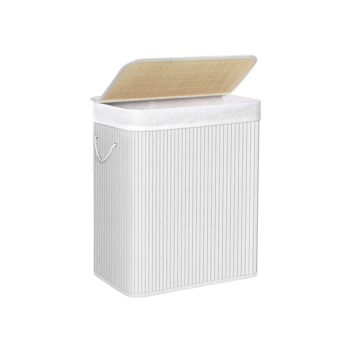 White Laundry Hamper with Removeable Lid & Bag