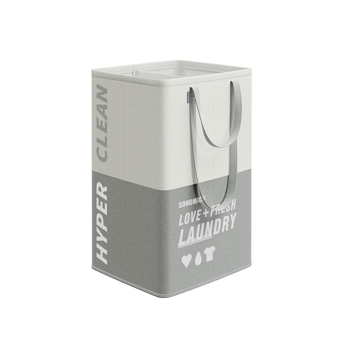 90L Large Laundry Basket Light Grey