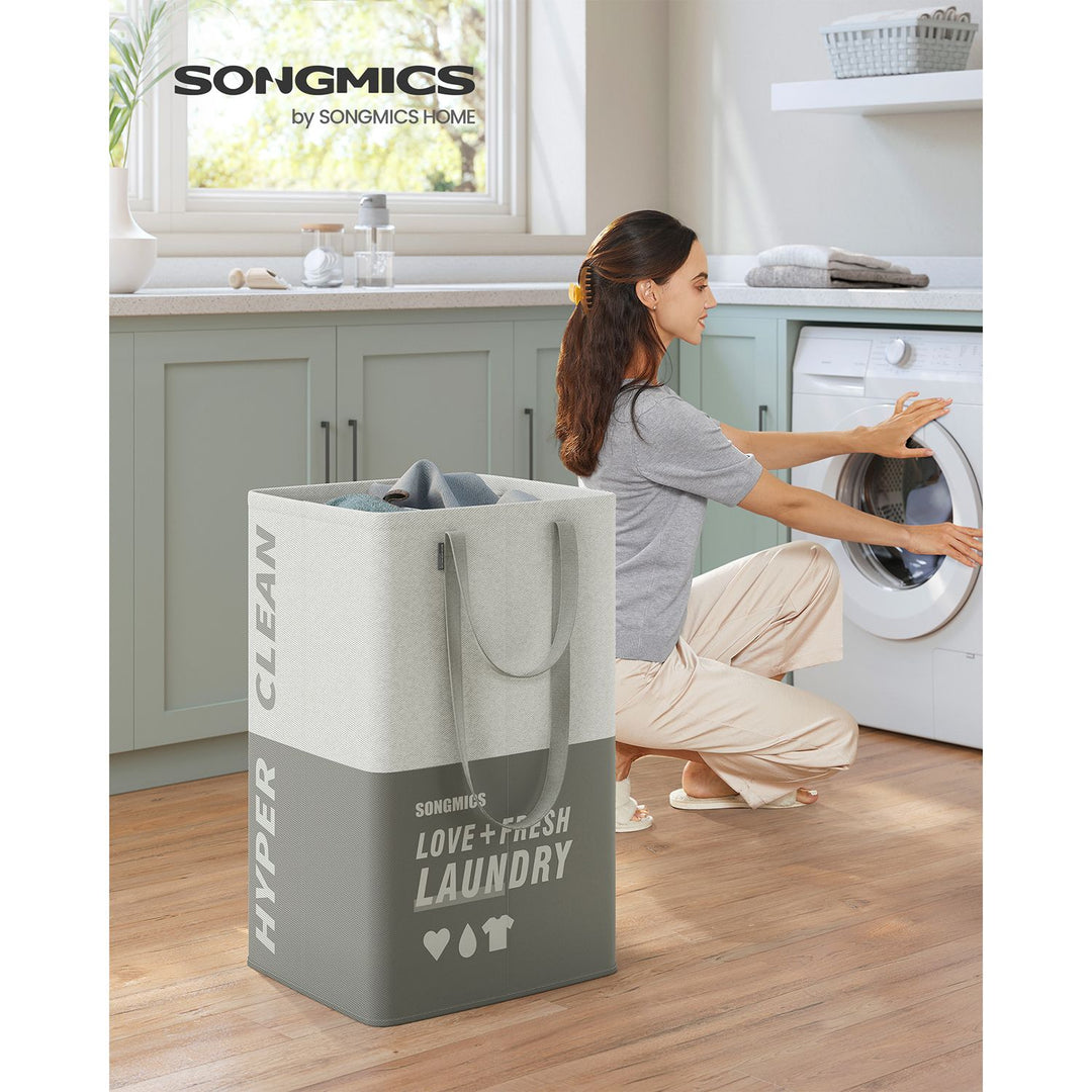 90L Large Laundry Basket Dark Grey