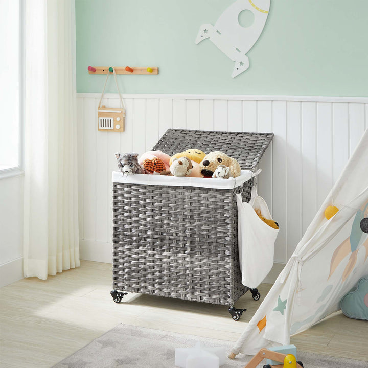 Laundry Basket with 3 Compartments