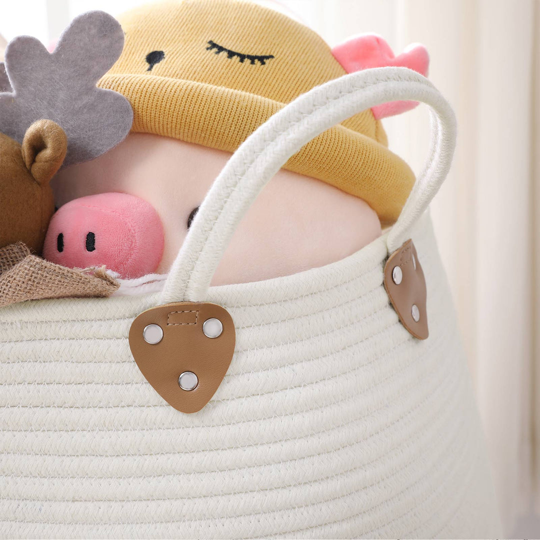 Grey &amp; Beige Laundry Basket with Handels