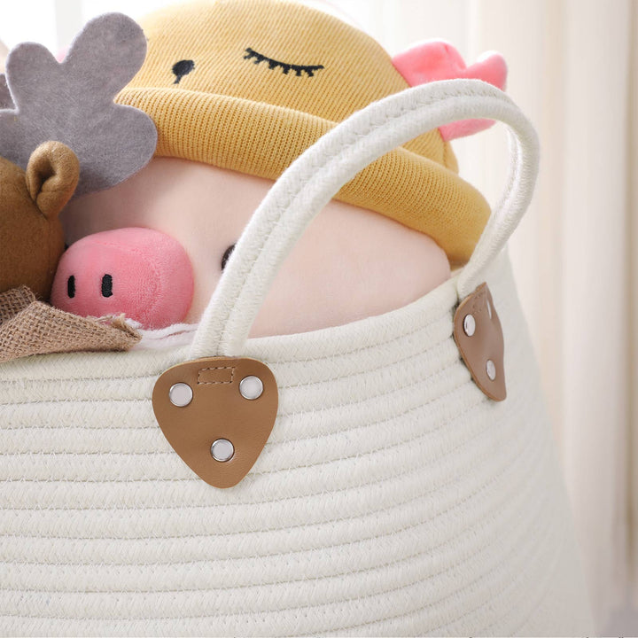 Grey &amp; Beige Laundry Basket with Handels