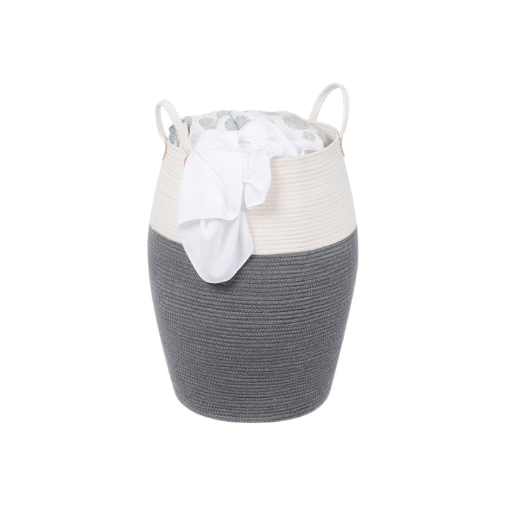 Grey &amp; Beige Laundry Basket with Handels