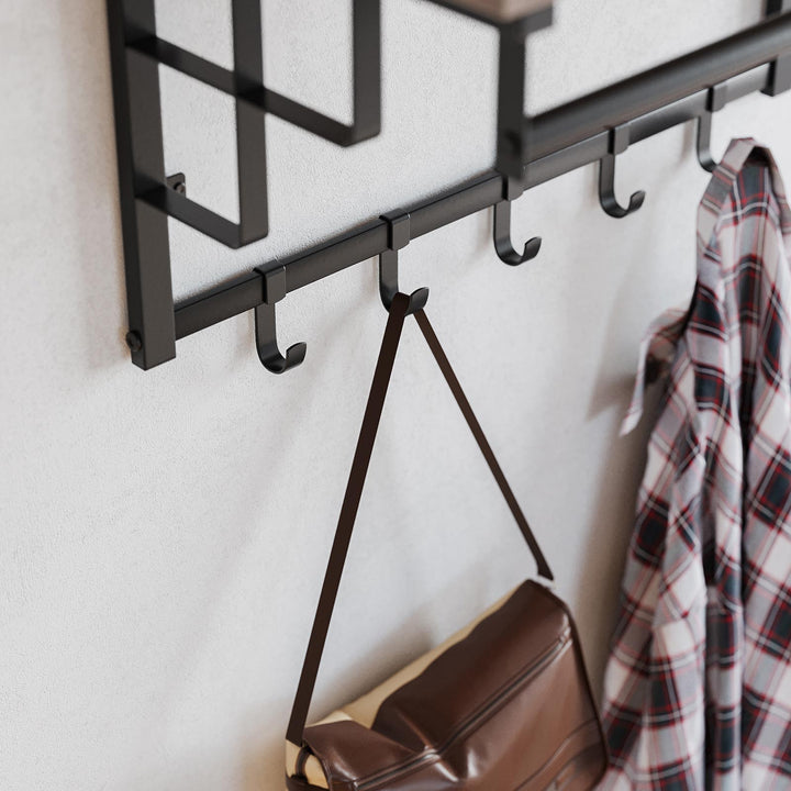 Coat Rack Wall-Mounted Greige and Black