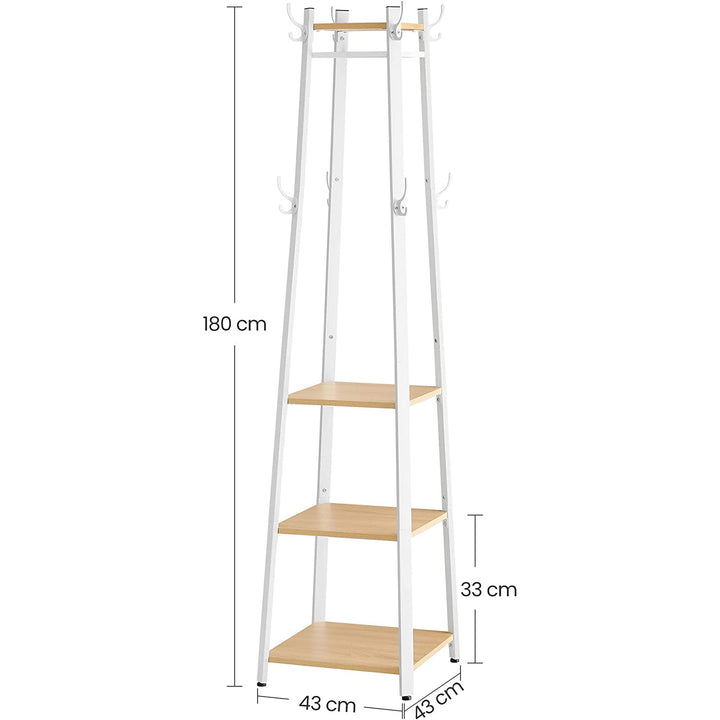 Coat Stand with 4 Shelves