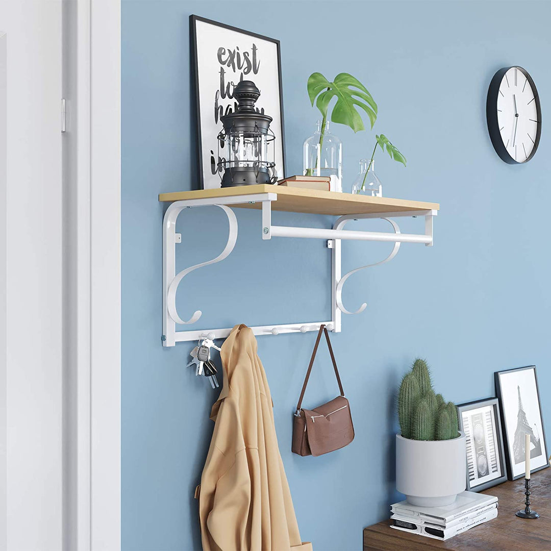 Wall Mounted Coat Rack Shelf