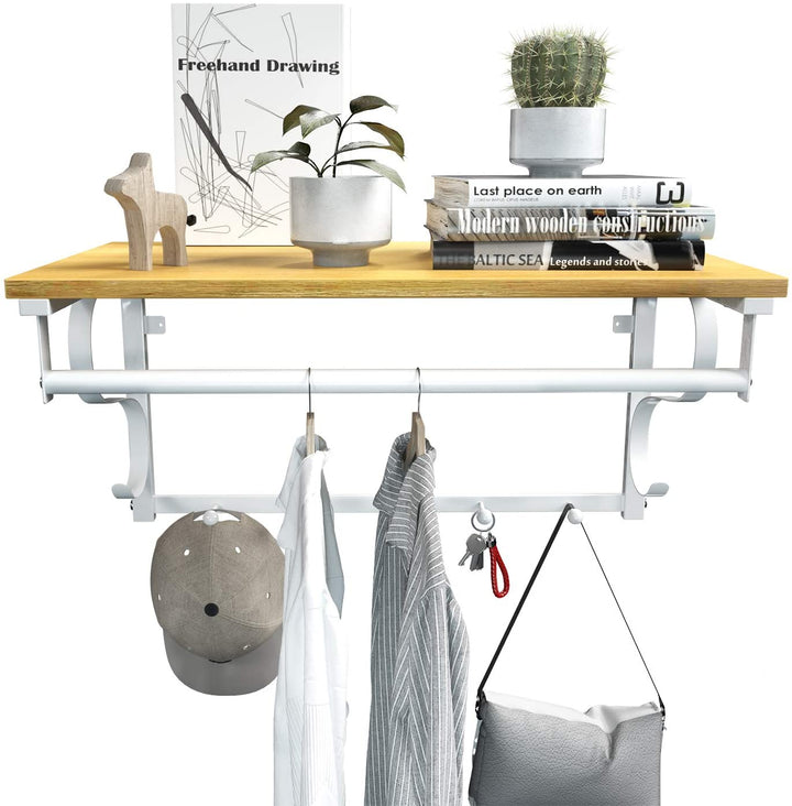 Wall Mounted Coat Rack Shelf