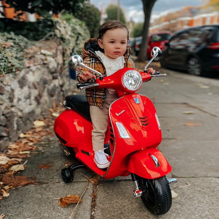 Kids Ride On Motorcycle, 6V, W/LED Lights-Red