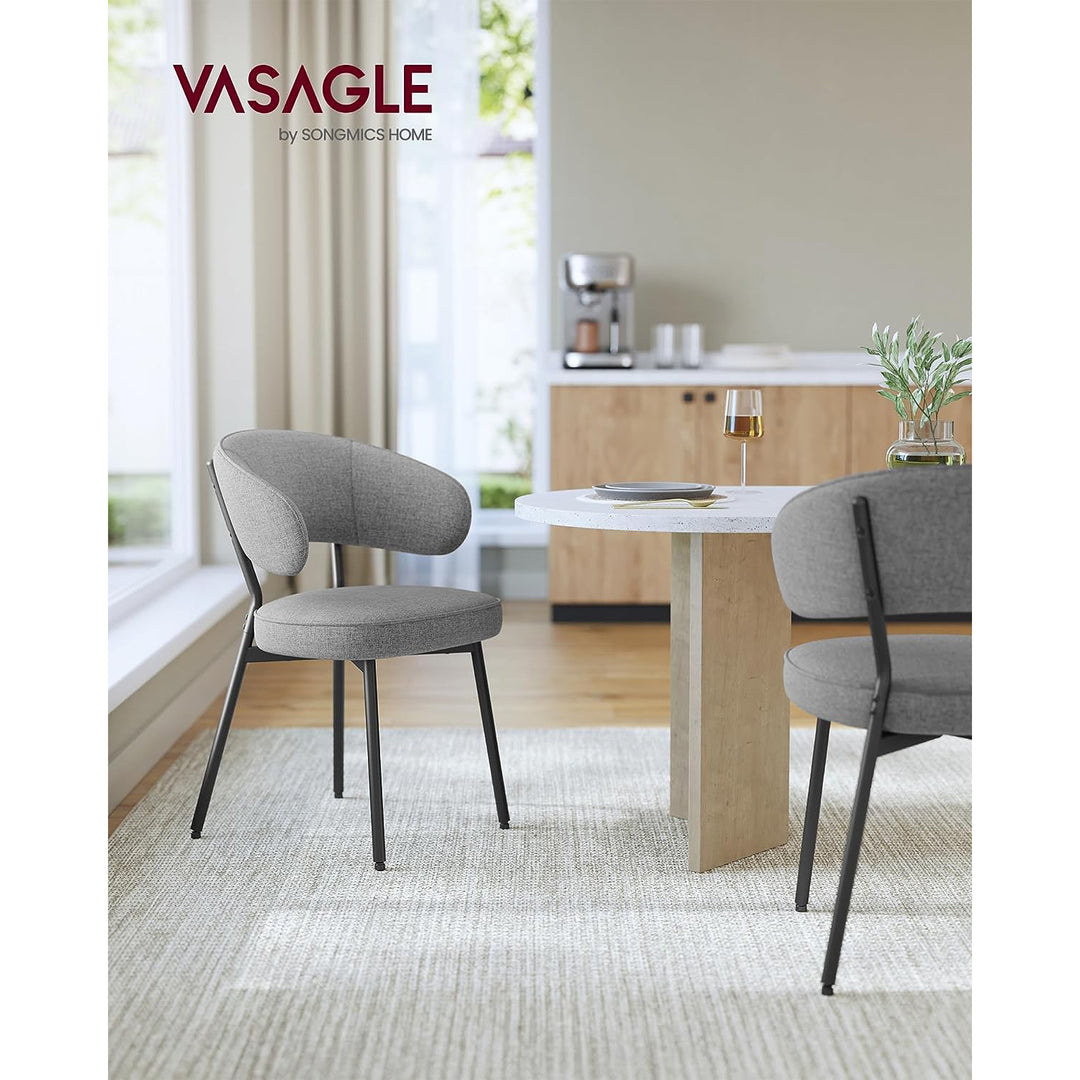 Upholstered Dining Chair with Metal Legs