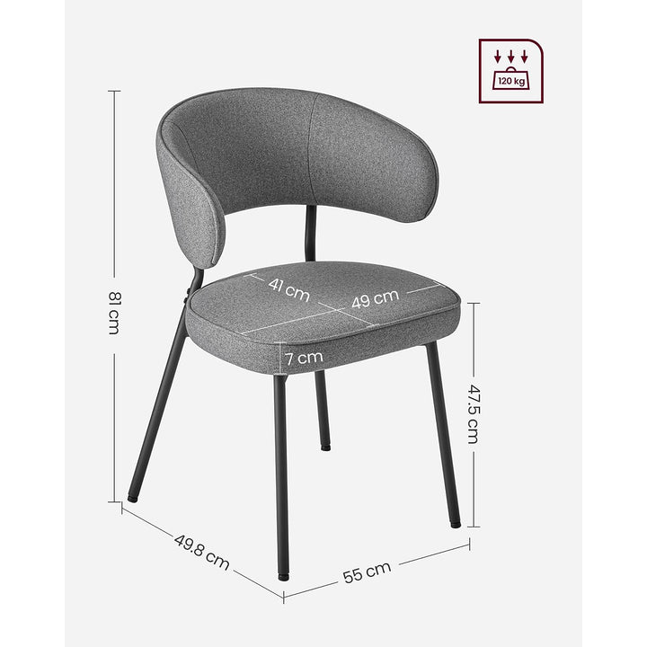 Upholstered Dining Chair with Metal Legs