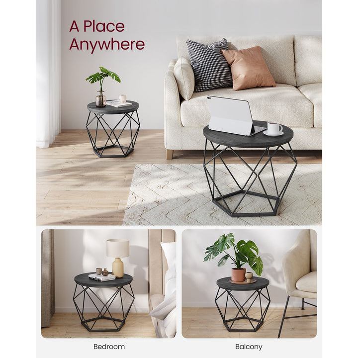 Set of 2 Side Tables Black