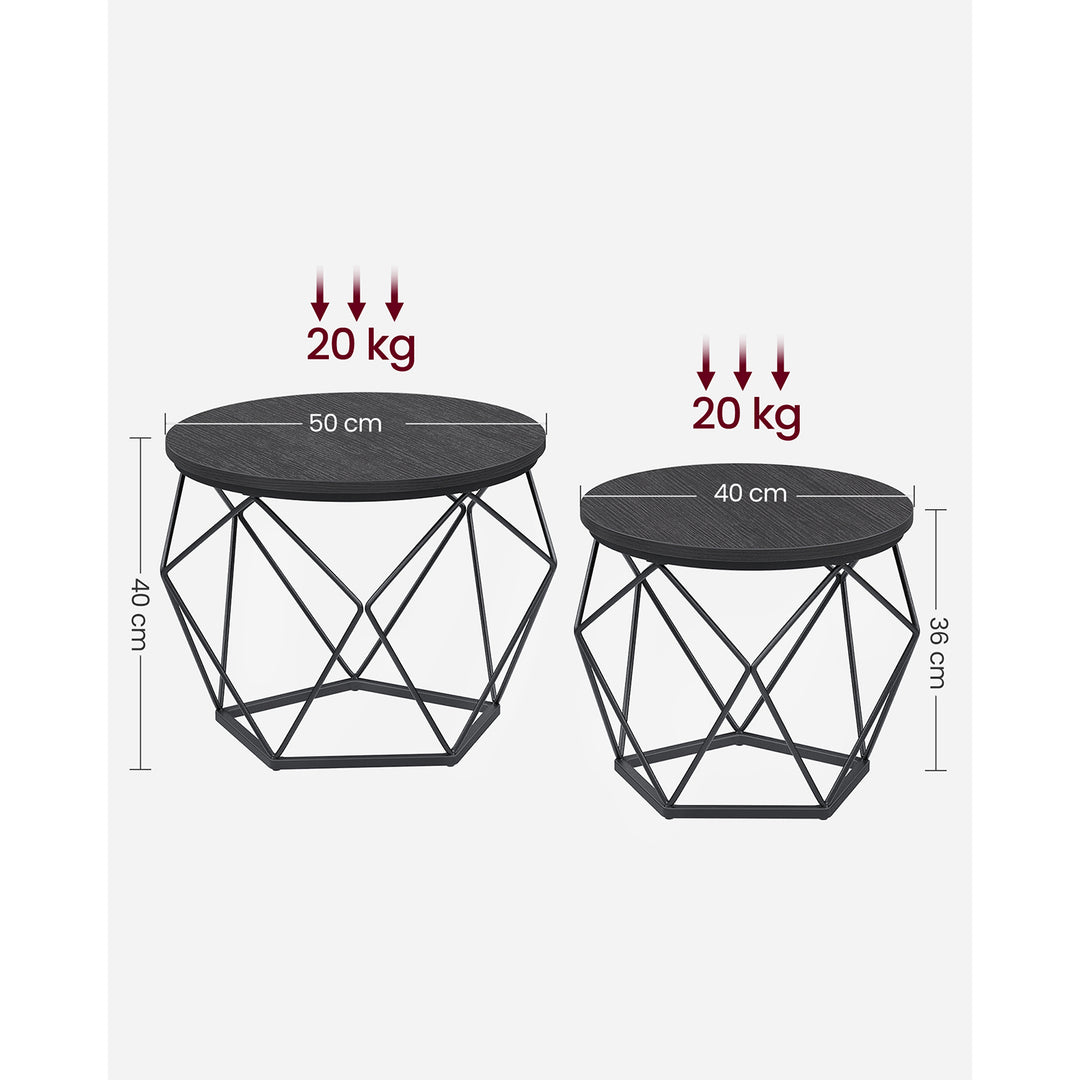 Set of 2 Side Tables Black