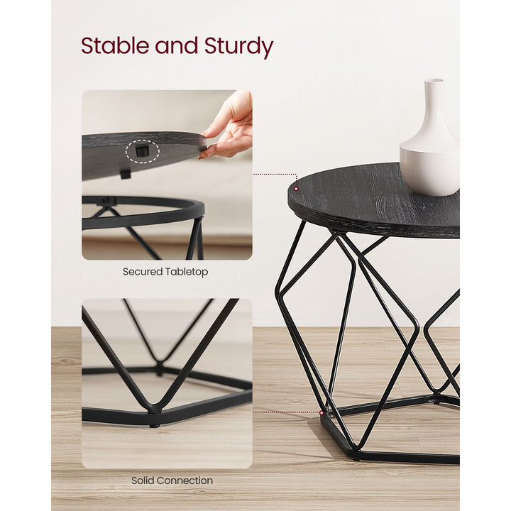 Set of 2 Side Tables Black