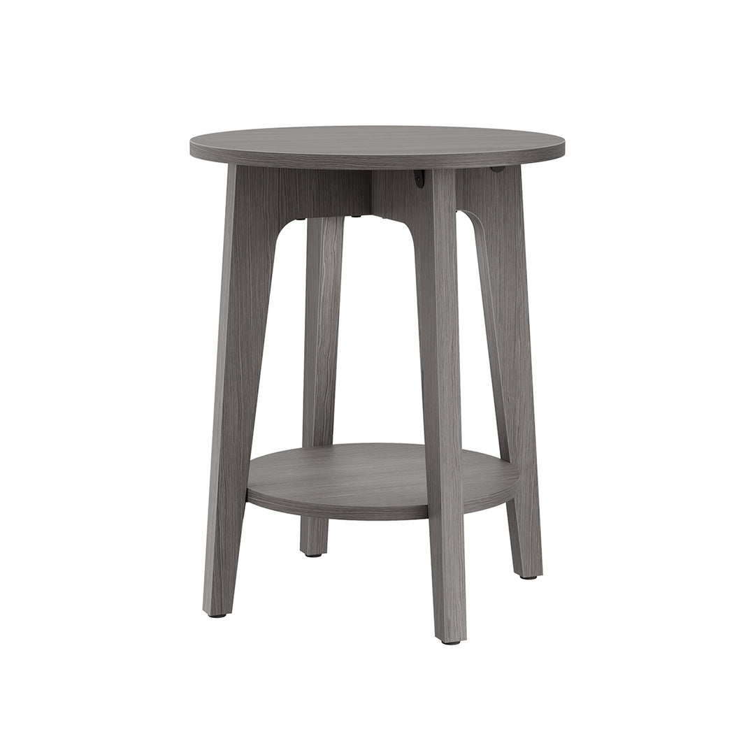 Side Table with Lower Shelf Smoky Grey