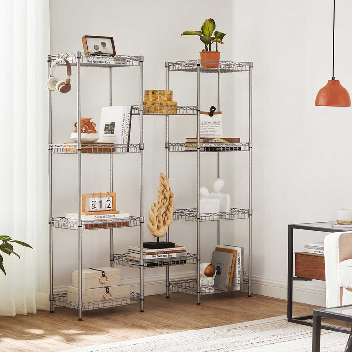 5-Tier Metal Storage Unit with Adjustable Shelves