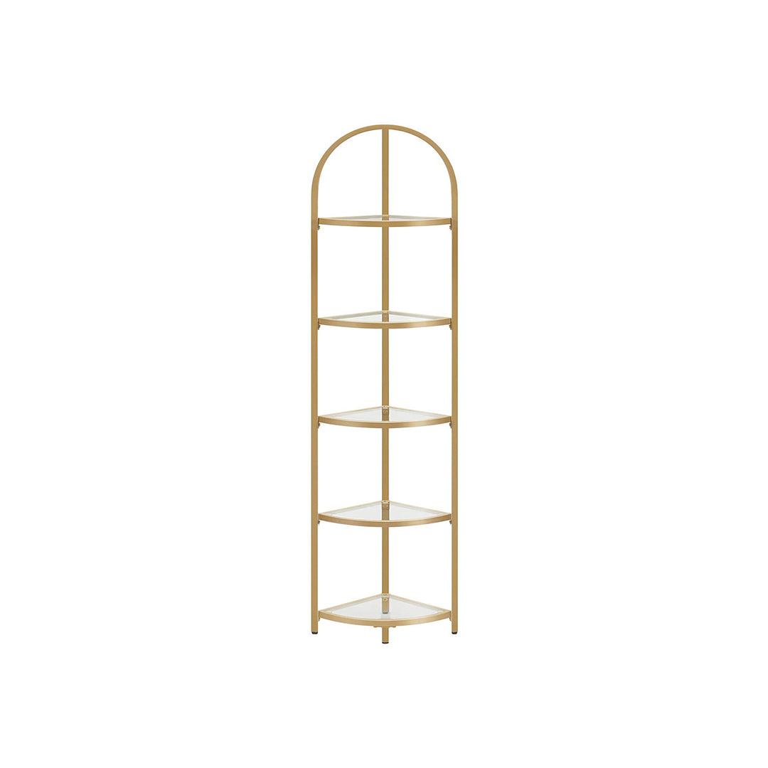 VASAGLE Golden 5 Tier Corner Shelf Unit
