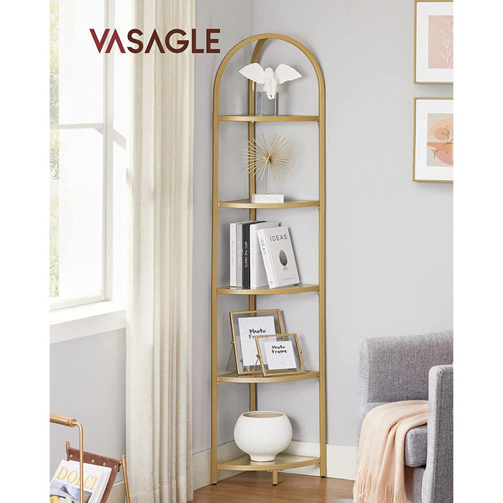 VASAGLE Golden 5 Tier Corner Shelf Unit