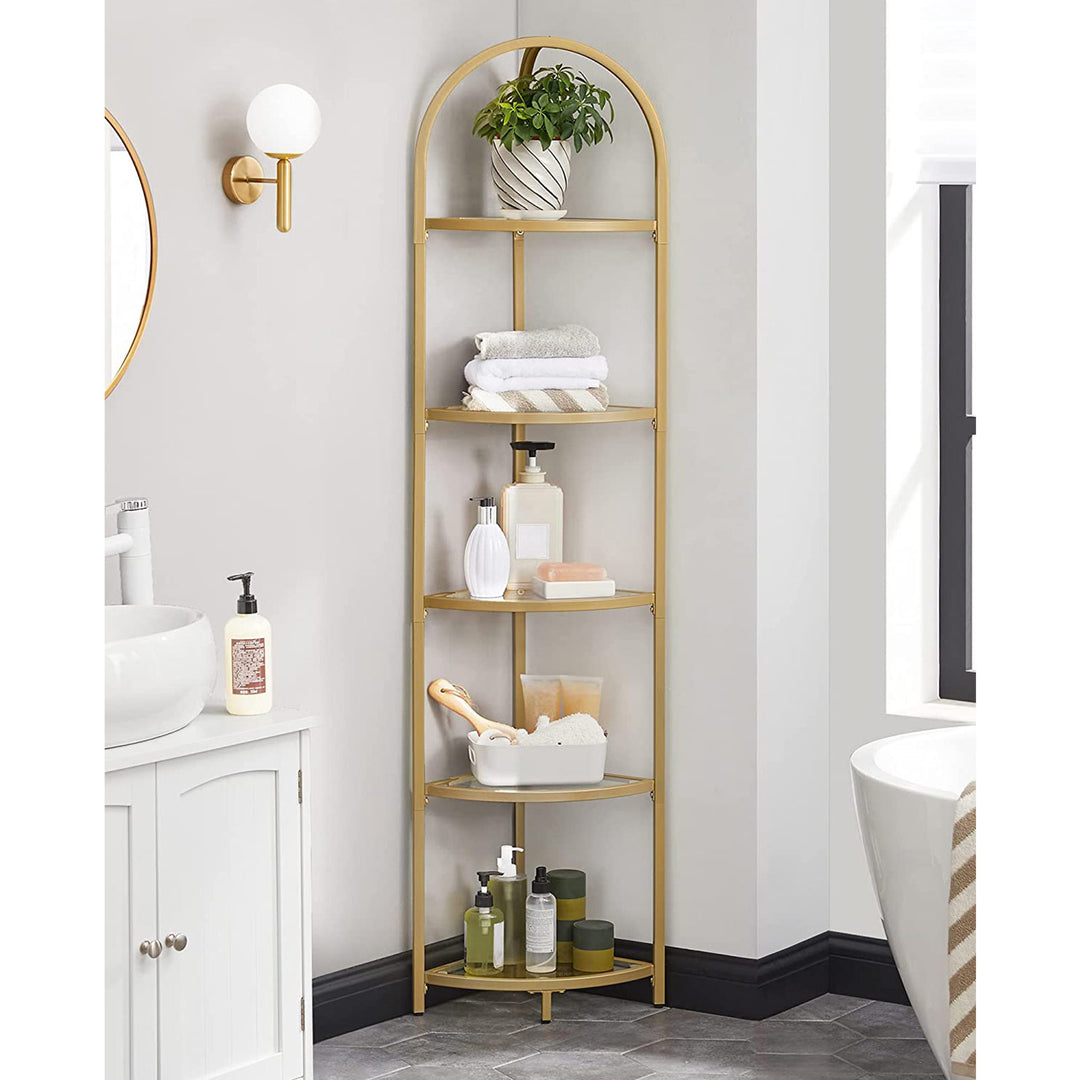 VASAGLE Golden 5 Tier Corner Shelf Unit