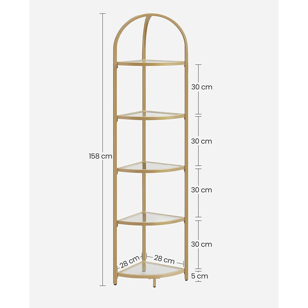 VASAGLE VASAGLE Golden 5 Tier Corner Shelf Unit
