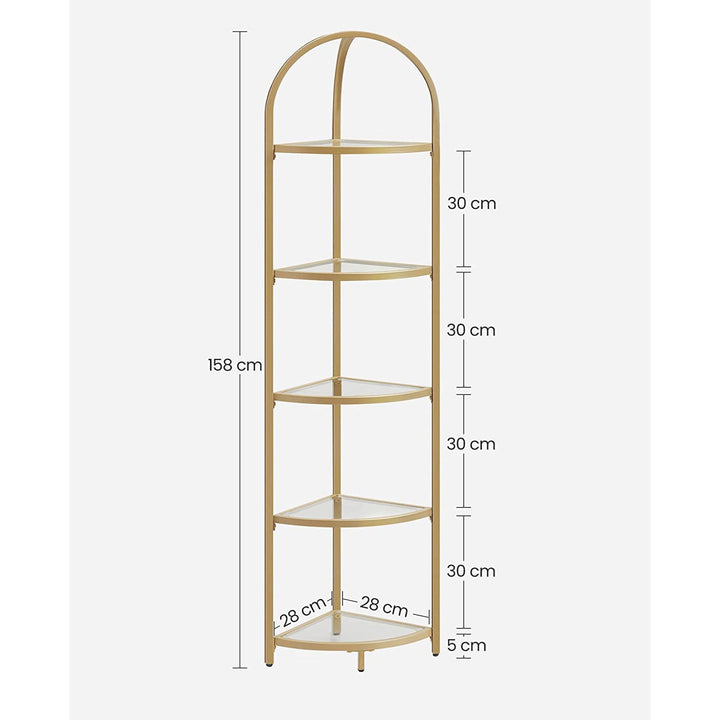 VASAGLE VASAGLE Golden 5 Tier Corner Shelf Unit