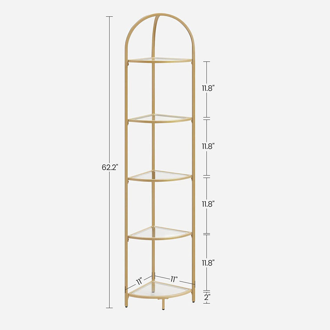 VASAGLE VASAGLE Golden 5 Tier Corner Shelf Unit