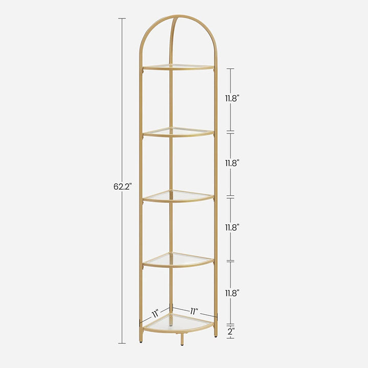 VASAGLE VASAGLE Golden 5 Tier Corner Shelf Unit
