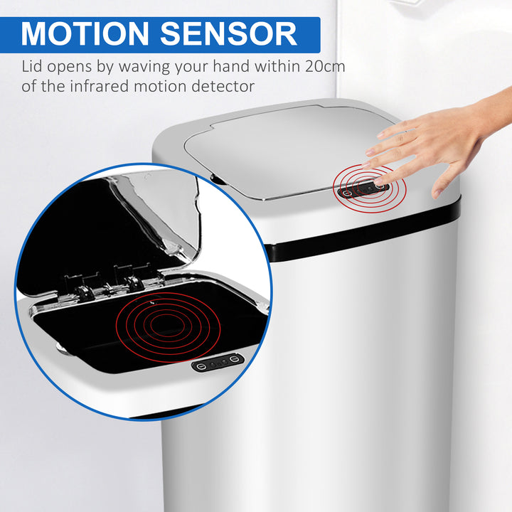 50L Infrared Touchless Automatic Motion Sensor Dustbin Stainless Steel Trash Can Home Office