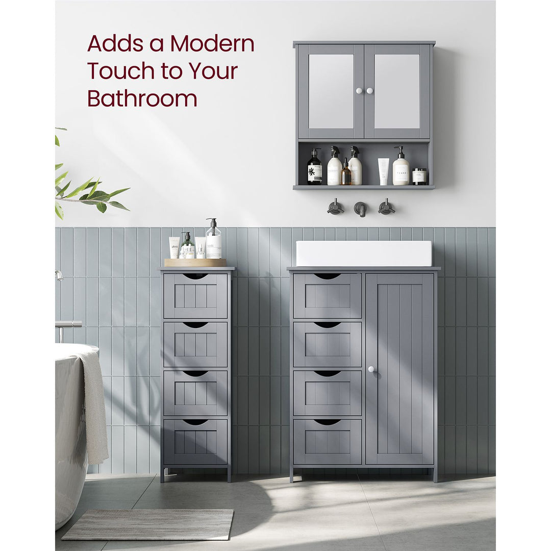 Bathroom Floor Storage Cabinet with 4 Drawers