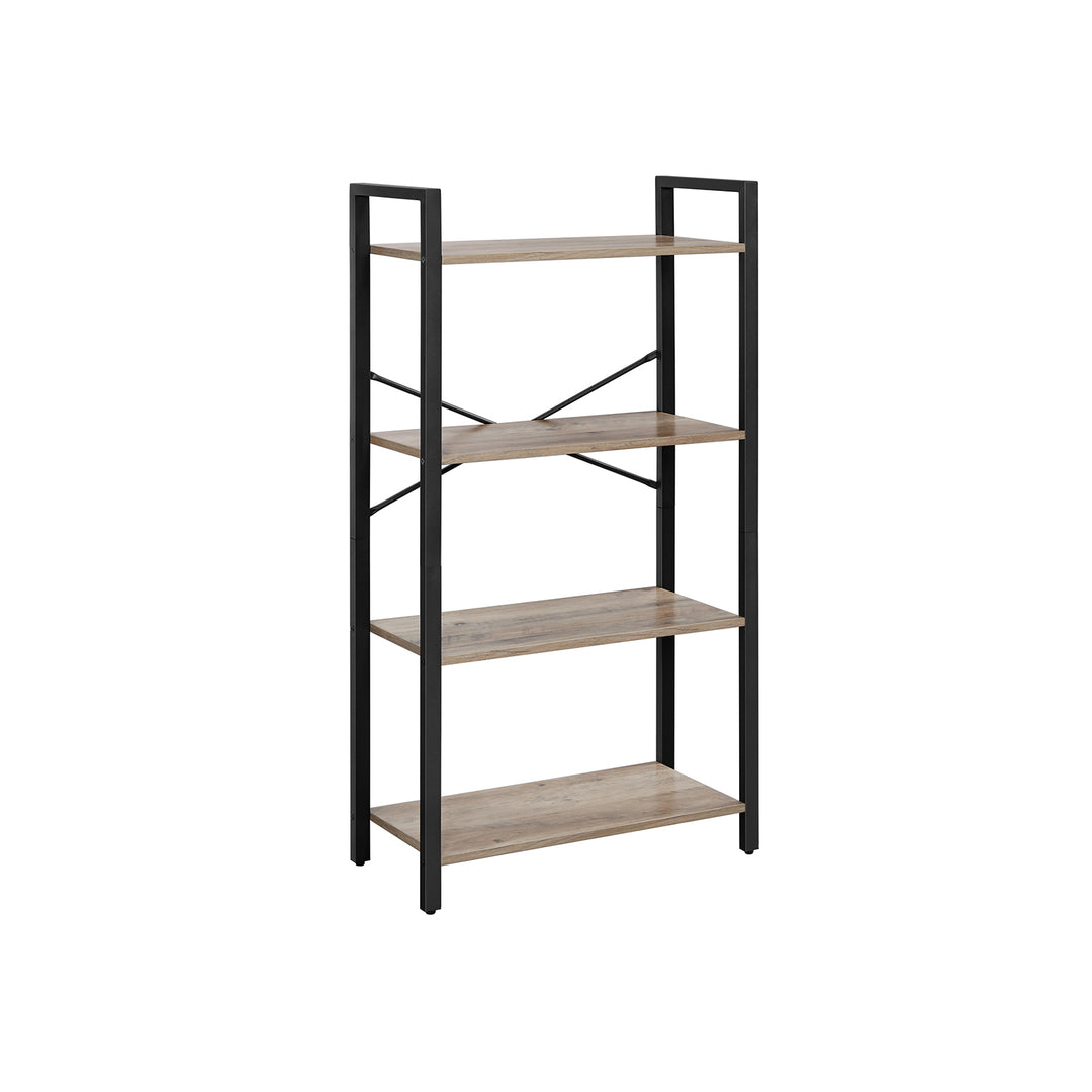 4-Tier Bookshelf Greige and Black