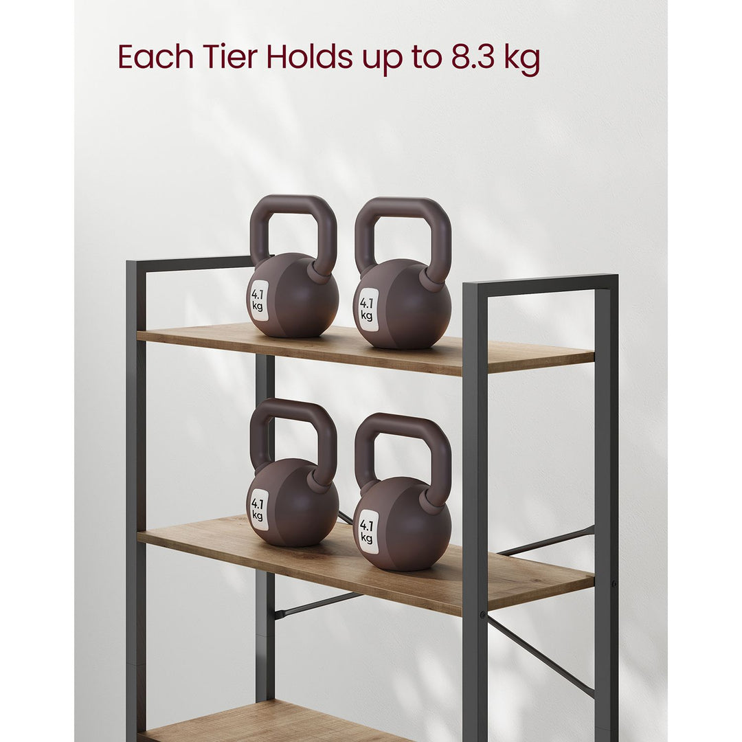 6-Tier Tall Bookshelf Special Walnut and Black 30 x 80 x 186 cm