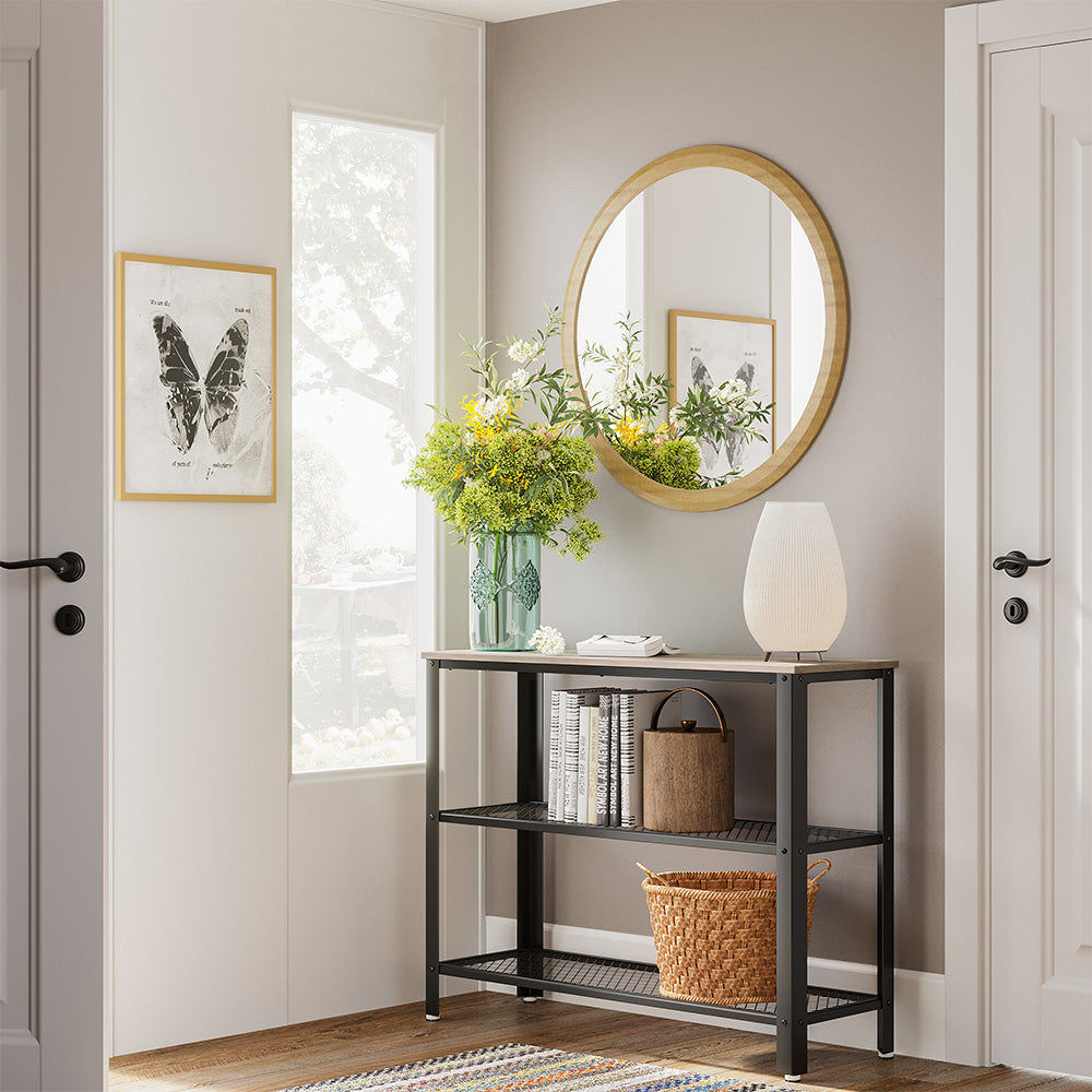 Hallway Table with 2 Mesh Shelves