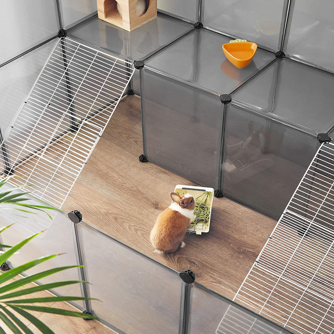 Grey Plastic Pet Fence Cage for Indoor Use